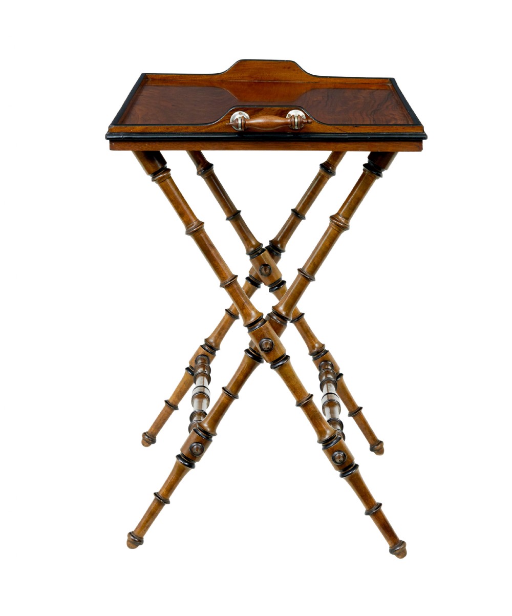 19TH CENTURY WALNUT COLONIAL INSPIRED BUTLERS TRAY ON STAND View IV