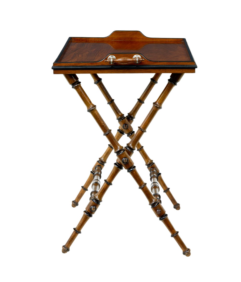 19TH CENTURY WALNUT COLONIAL INSPIRED BUTLERS TRAY ON STAND View VI