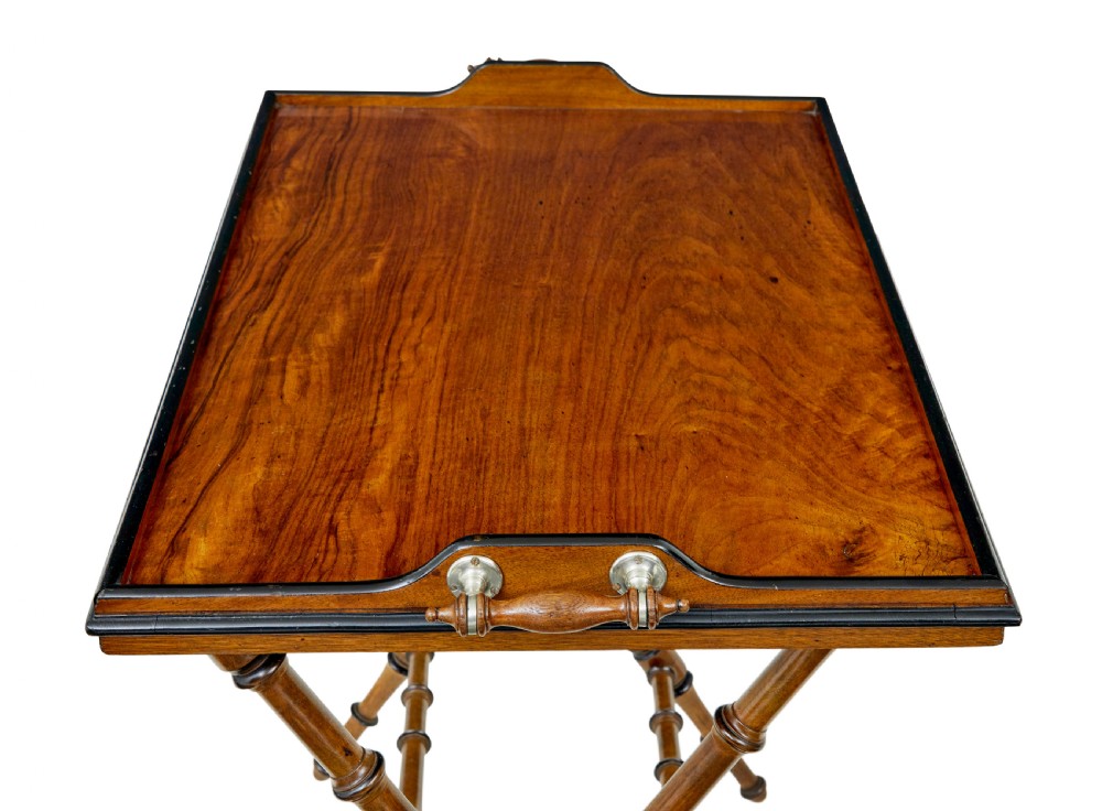 19TH CENTURY WALNUT COLONIAL INSPIRED BUTLERS TRAY ON STAND View VIII