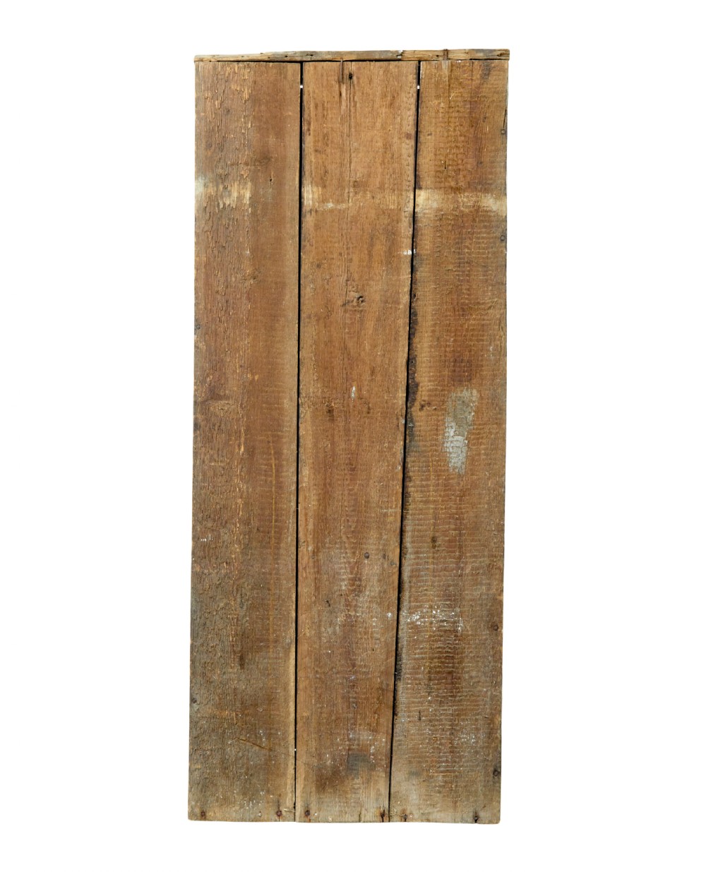 A tall early 19th-century Scandinavian pine cupboard featuring two doors with reeded panelling and a distressed pale green painted finish. View VI