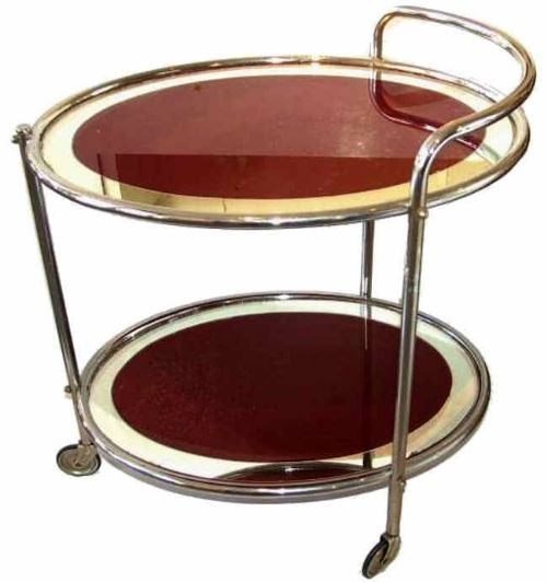 Art Deco Oval Mirror Trolley