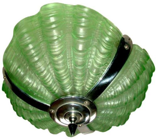 1930'S Art Deco Clam Ceiling Light