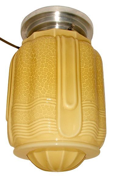 Large Art Deco Geometric Glass Ceiling Light