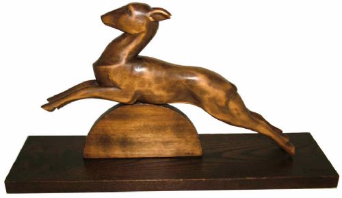 Art Deco Walnut Deer Figure