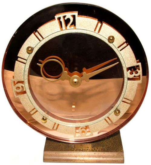 1930s Art Deco Mirror Glass Clock