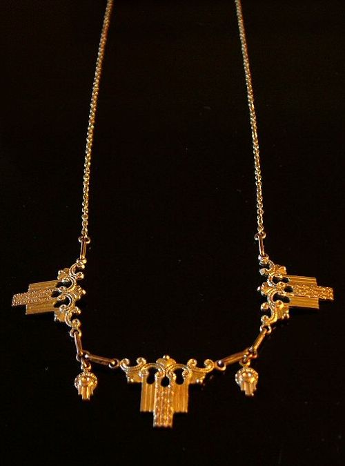 Rolled Gold 1930'S Art Deco Necklace