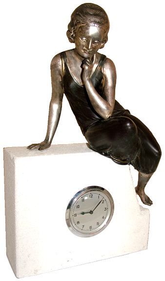 Art Deco Clock Signed Uriano