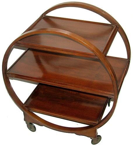 English 1930'S Art Deco Circular Trolley