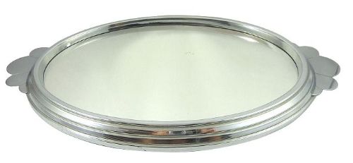 1930s Art Deco Oval Mirror Drinks Tray