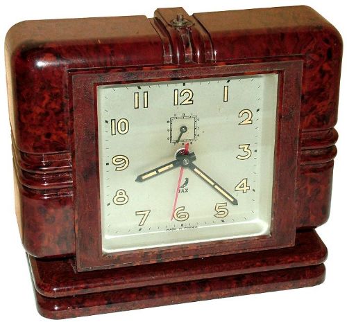 Large French Art Deco Bakelite Clock by Jaz