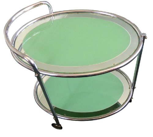 Art Deco Oval Mirror Trolley