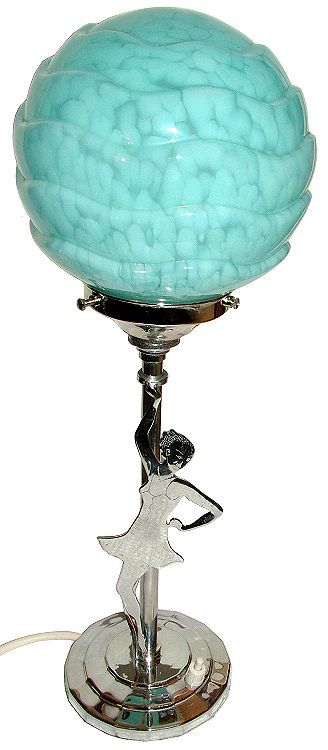 Art Deco Chrome Figural Table Lamp