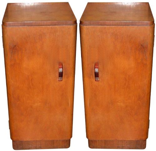 Art Deco Blonde Bedside Cabinets