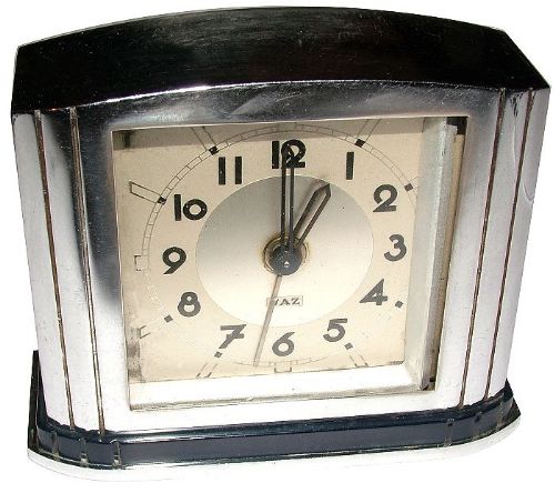 French Art Deco Chrome Jaz Clock