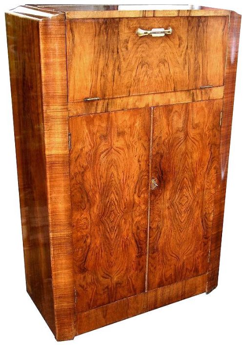 Art Deco Walnut Cocktail Cabinet