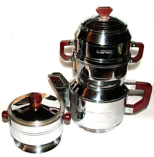 Art Deco Chrome & Bakelite Cafetière