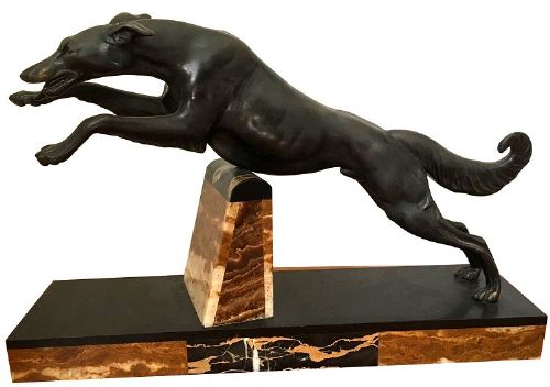 Art Deco Leaping Dog Figure