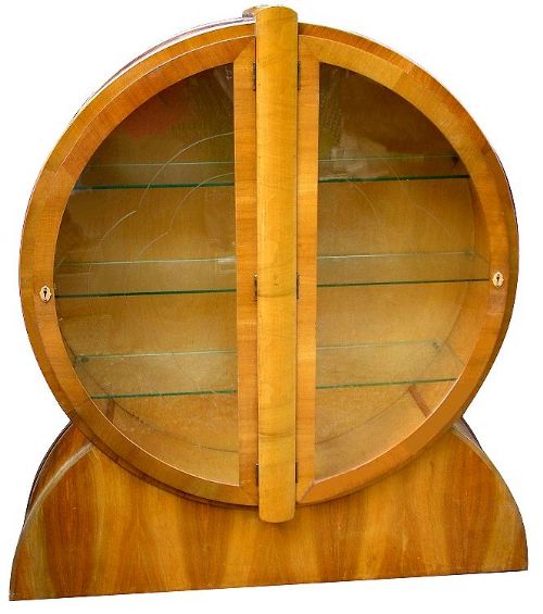Art Deco Blonde  Display Cabinet