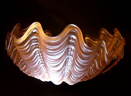 Art Deco Shell Cranberry Ceiling Light