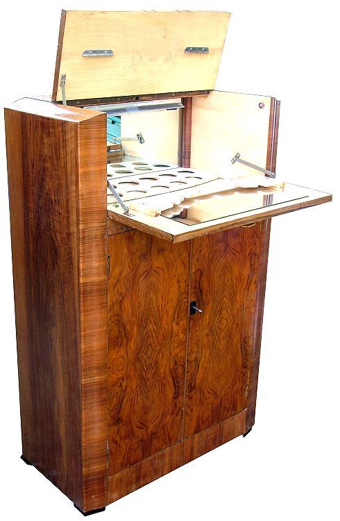 Art Deco Walnut Cocktail Cabinet