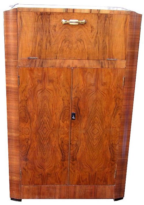 fig 1. Art Deco Walnut Cocktail Cabinet