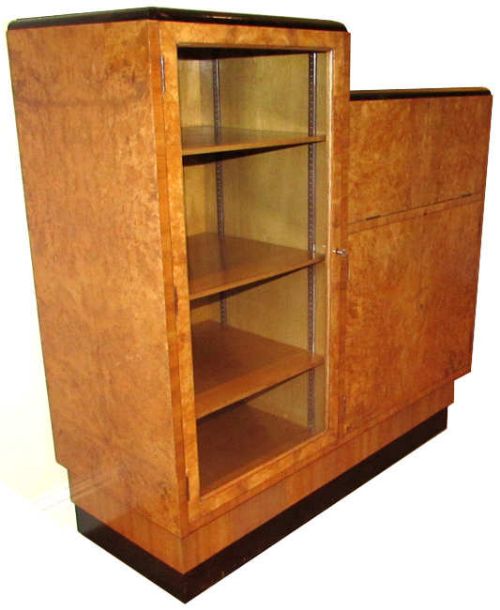 Art Deco Blonde Walnut Bureau