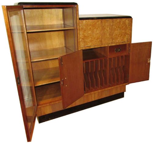 fig 1. Art Deco Blonde Walnut Bureau