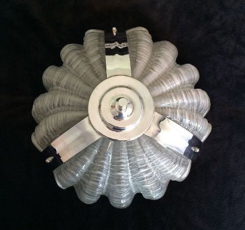 Art Deco Opaque Shell Ceiling Light