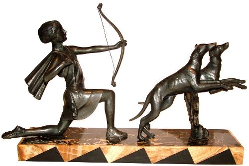 Art Deco 'Diana the Huntress' Figural Group