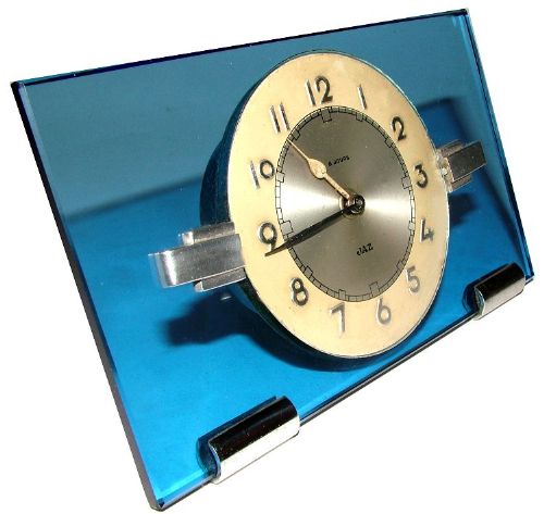 fig 1. Art Deco Blue Glass Clock