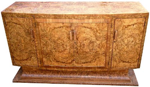 Art Deco Burl Walnut Sideboard