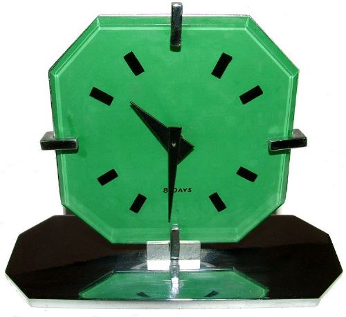 Rare Art Deco 8 Day Modernist Clock. C1930s