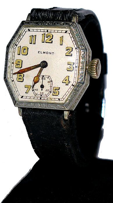 fig 1. 1930s Art Deco Mans Watch By Elmont