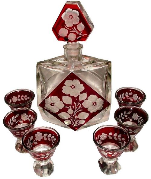 Art Deco Czech Decanter Set