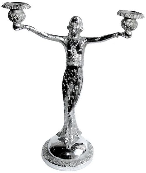 Large Female Art Deco Candelabra