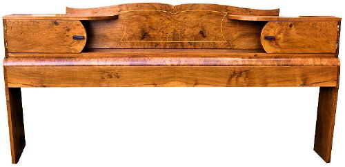1930s Art Deco Walnut Bed
