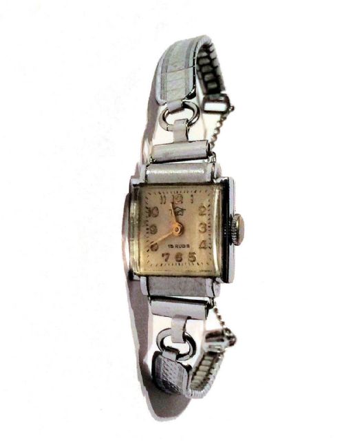 fig 1. Ladies Art Deco Chrome Watch