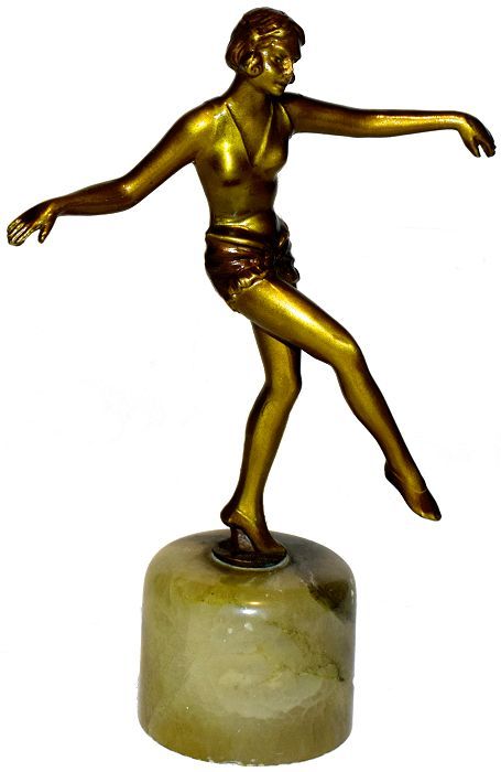 Art Deco Spelter Dancing Girl