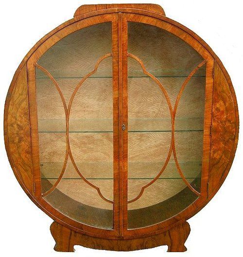 Art Deco Walnut Display Cabinet