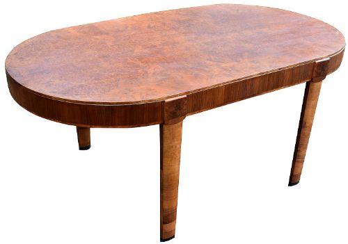 1930s Art Deco Walnut Dining Table