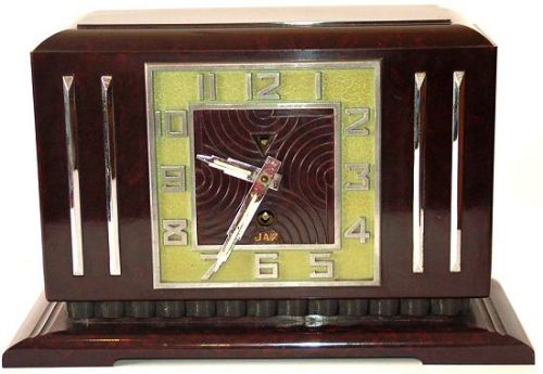 Large Art Deco Jaz Bakelite Mantle Clock