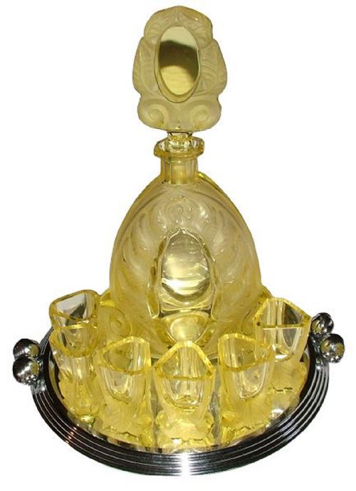 Art Deco Czech Decanter Set