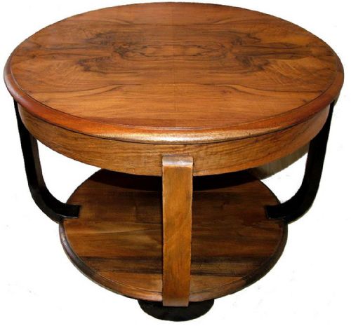 1930s Art Deco Walnut Two Tier Table