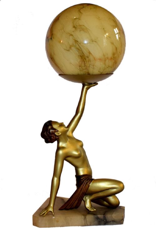 1930s Art Deco Nude Lady Lamp