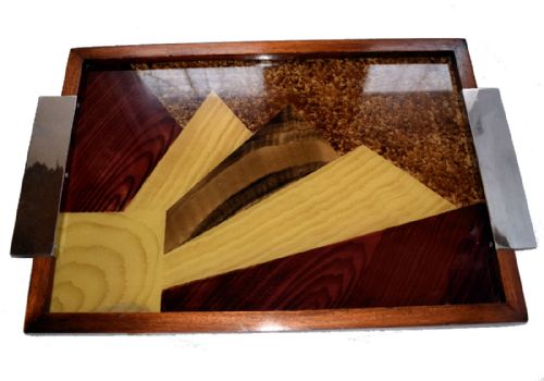 1930s Art Deco Geometric Large Serving Tray