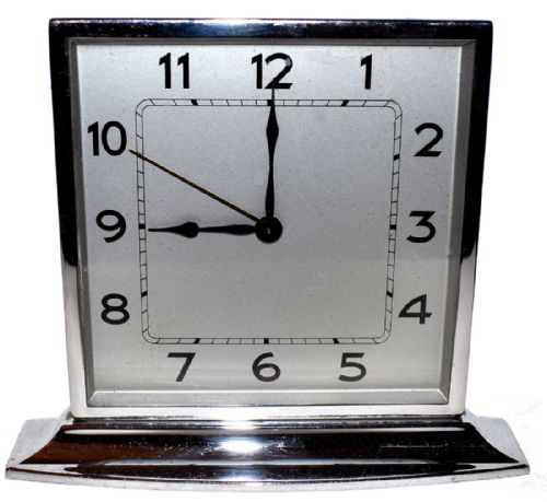 1930s Art Deco Chrome Clock