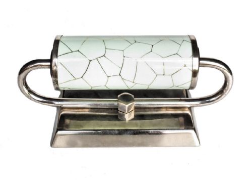Art Deco Chrome and Glass Machine Age Lamp