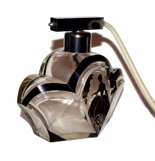 fig 1. Huge 1930s Art Deco Atomiser Glass Perfume Bottle