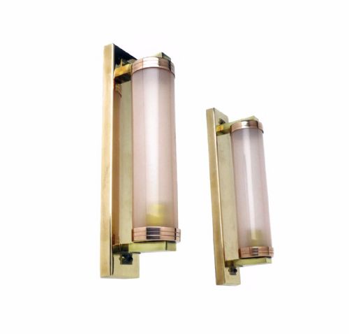 Modernist Art Deco Pair of Wall Light Sconces