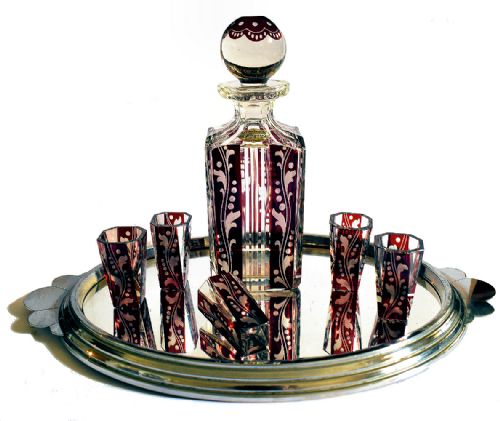Art Deco Cut Glass Decanter Set